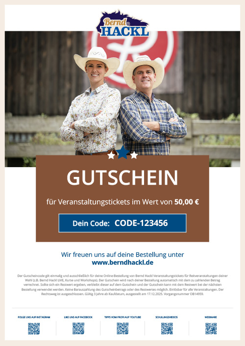 Beispiel-Gutschein für Reitveranstaltungen
